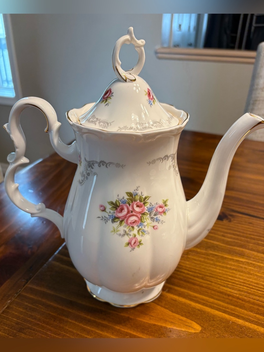 Royal Albert Tranquillity Coffee Pot - Bone China England - Vintage Collectible